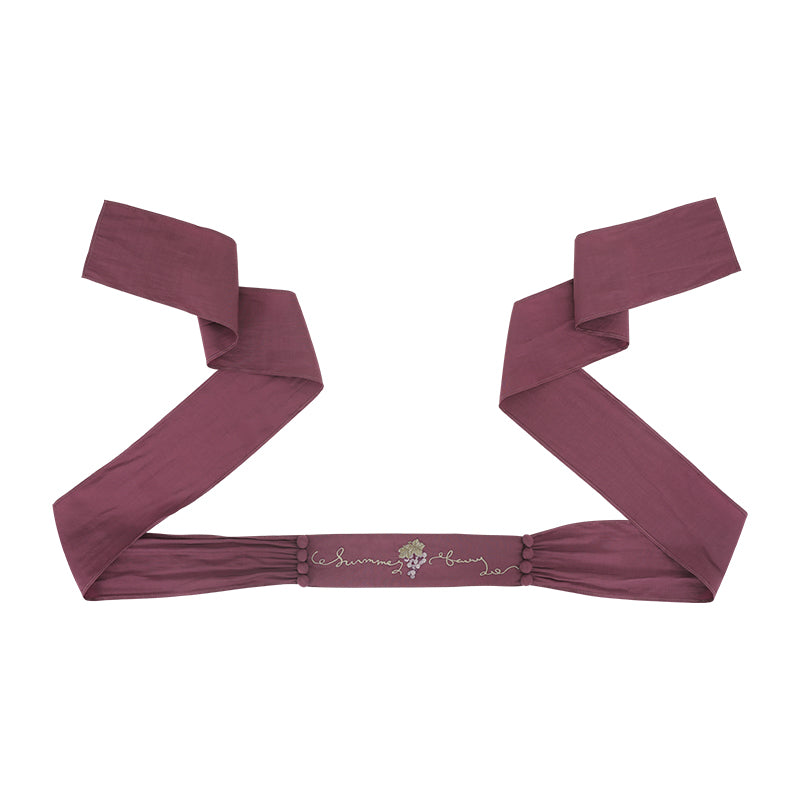 (BFM)Summer Fairy~Lolita Brooch Hat Rim Necklace Hairpin Free size Purple embroidered waist tie 