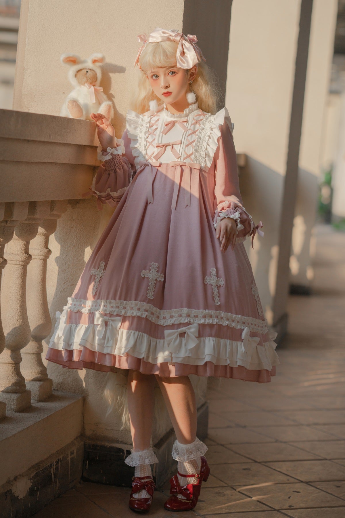 Cornfield Lolita~Cross Wishing Dream~Puff Sleeve Sweet Lolita OP   