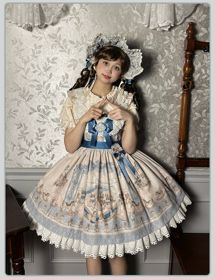 Alice Girl~Sea Salt Fairytale~Sweet Lolita Headdress Built-in Wire BNT and Bow KC 40676:672912