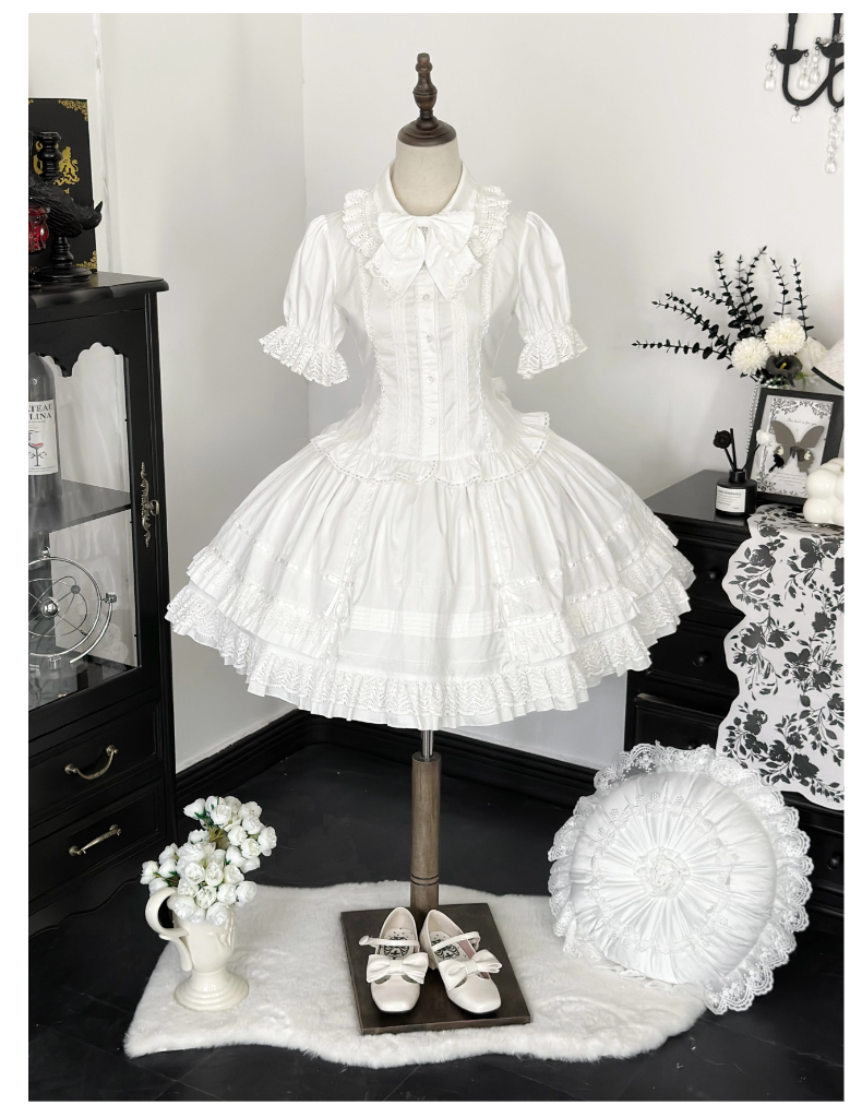 AerialCat - Praying Snowfall - Old School Lolita Skirt Suit Cape Princess Sleeve Shirt 39180:615628