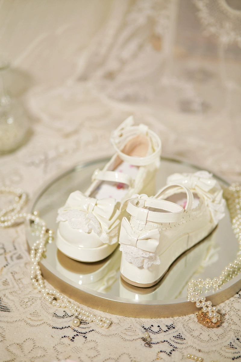 Jiujiu Lolita - Milky Puff - Sweet Lolita Heels Shoes, Round Toe With Petite Wedge 43858:787891