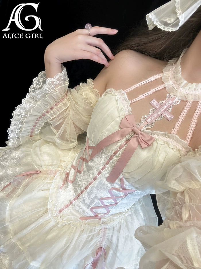 Alice Girl~Cross Princess~Sweet Lolita Princess Sleeves Cross Embroidery Sleeves   