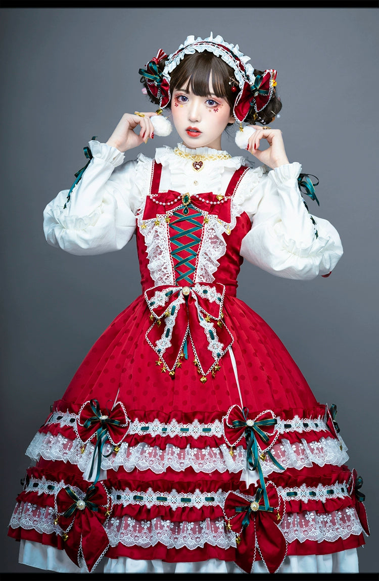 Youpairui - Leicester - Elegant Lolita Red Christmas Headdress