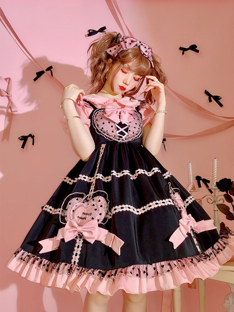 Half Sweet Lolita~Black Cozy Sweetheart~Sweet Lolita Princess Dress Hair Band   