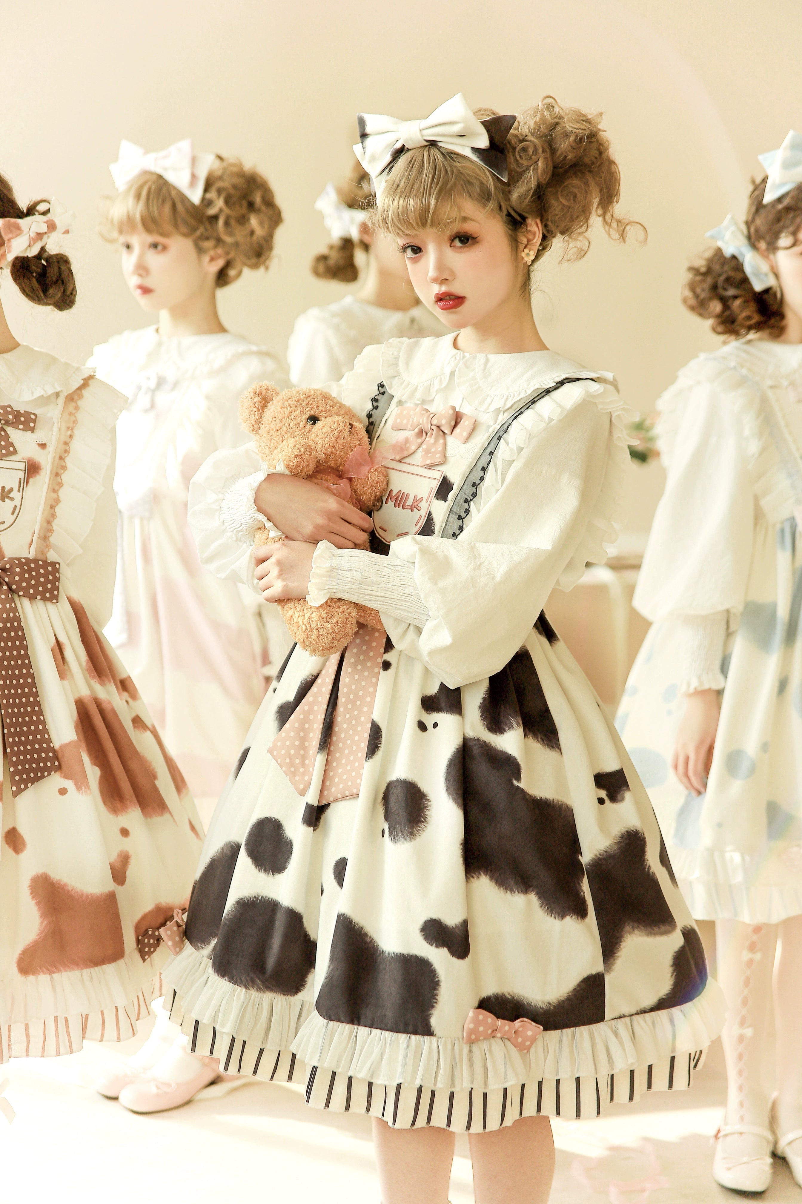 Polaris Lolita - Milky Dango - Cow Spot Kawaii Lolita JSK, Side Pockets 44304:803779