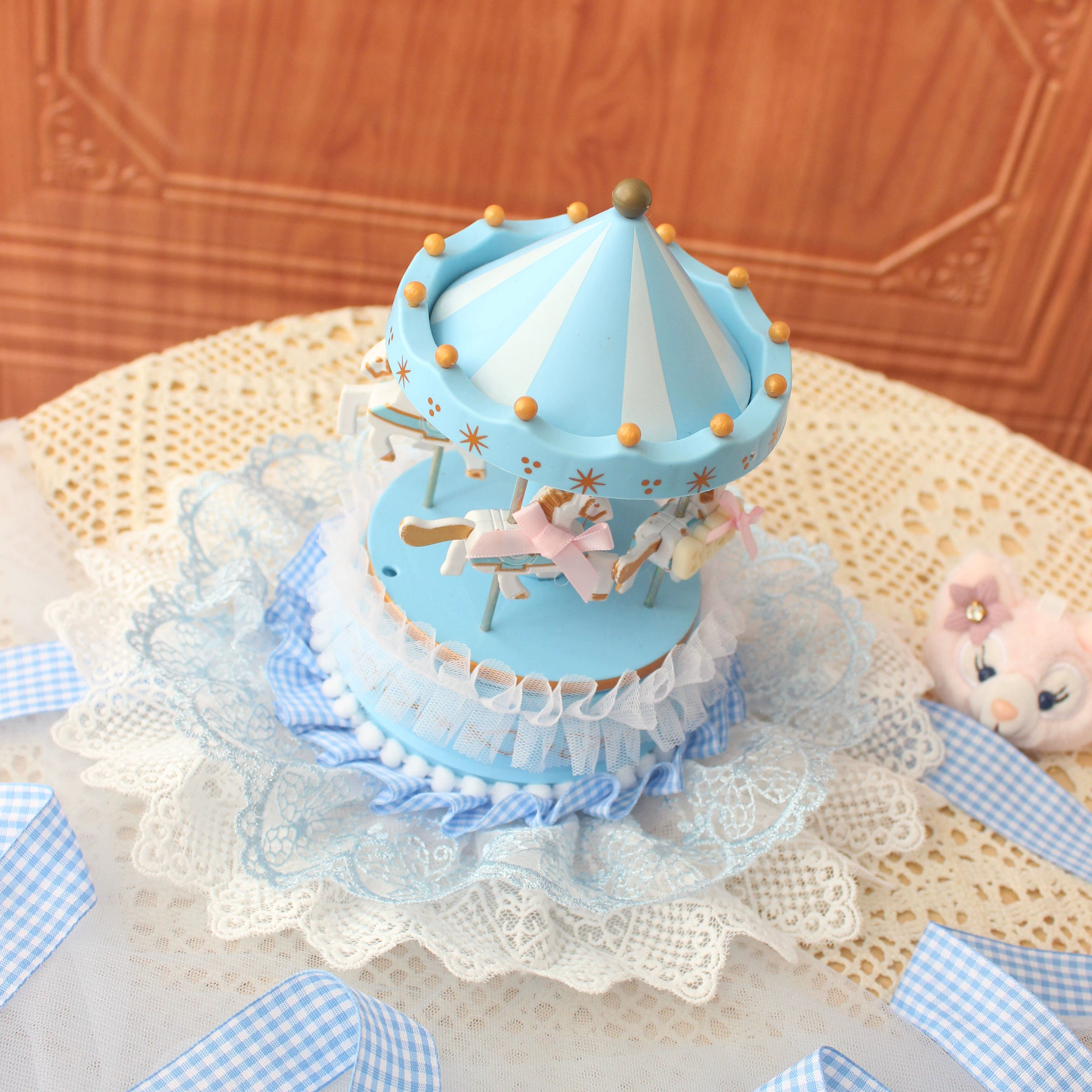 Deer Girl - Handmade Lolita Mini Top Hat Carousel Circus Lace Hat