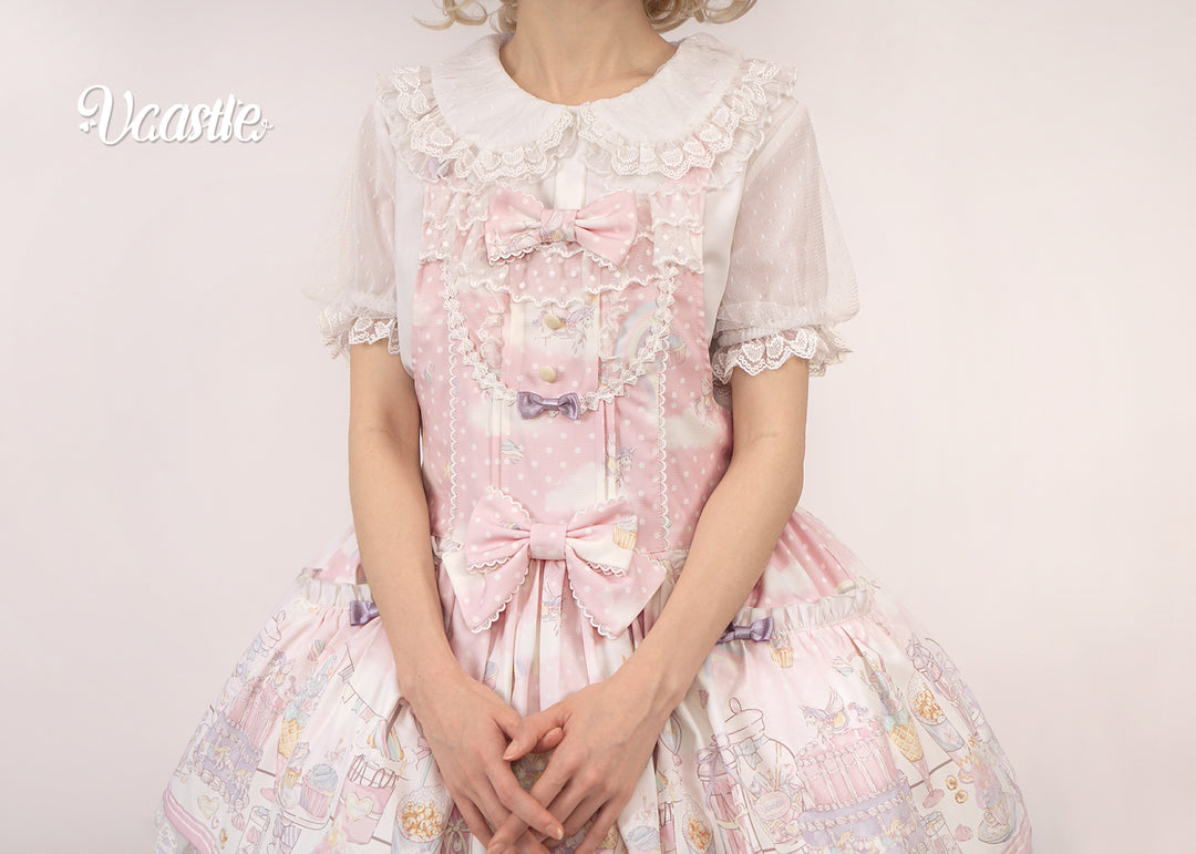 Vcastle~Unicorn Sugar Party~Kawaii Lolita Salopette Suit with Unicorn Hood 42110:726727