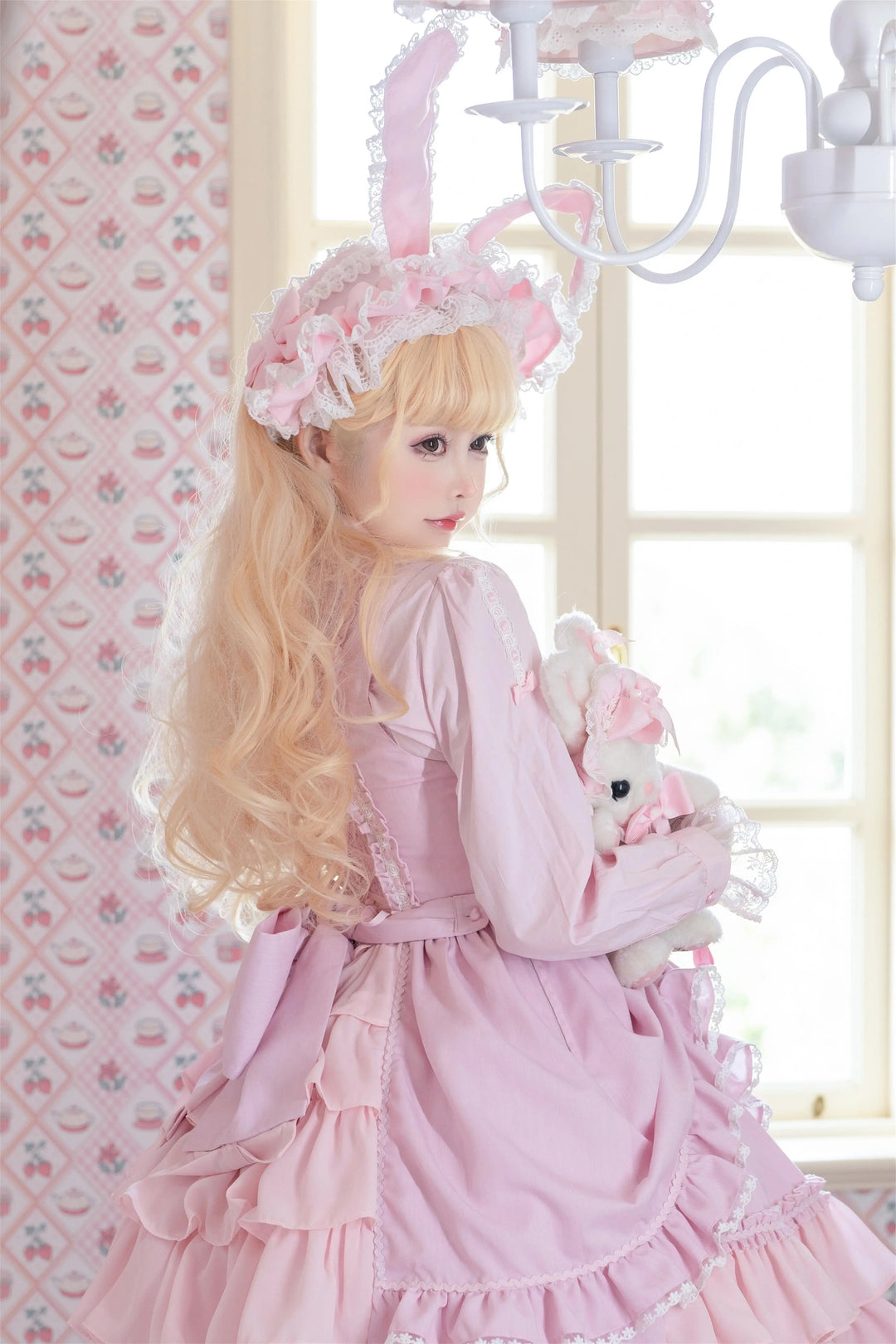 (BFM)Catlow Rabbit~Black Lolita Doll OP/JSK with Adjustable Elasticity