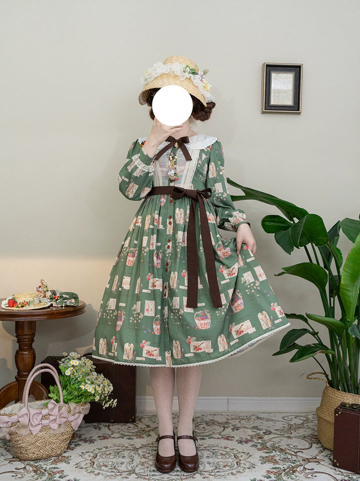 (Buyforme)Miss Point~Forest Lolita Lantern Sleeve OP Casual Dress