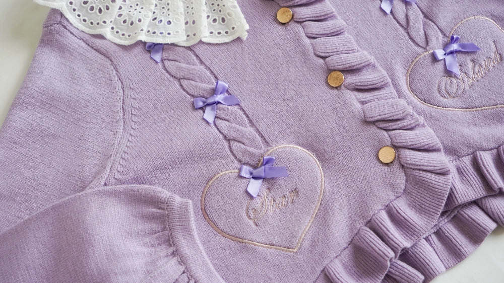 (BFM)Dark Star Island~Sugar Frost~Sweet Lolita Cardigan Knit Embroidered Sweater   