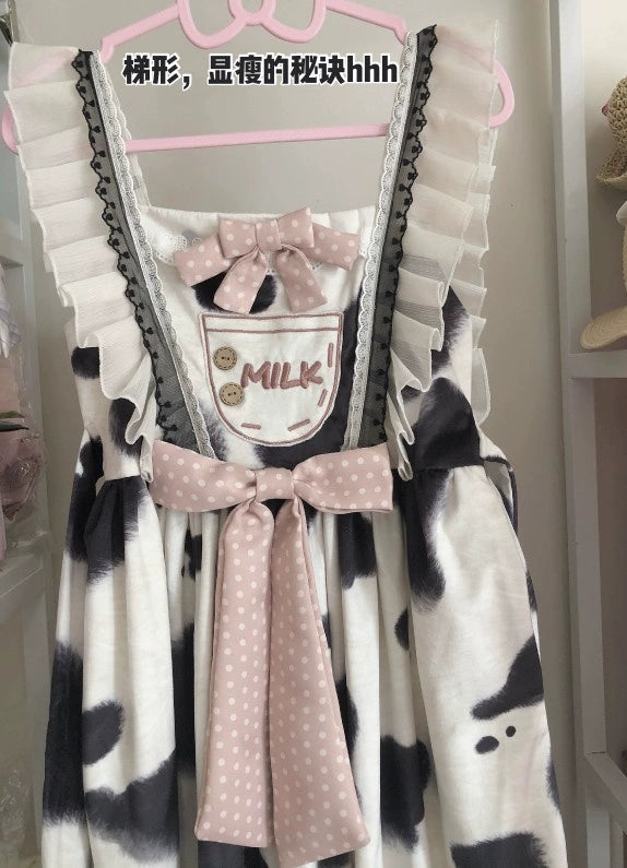 Polaris Lolita - Milky Dango - Cow Spot Kawaii Lolita JSK, Side Pockets 44304:803799