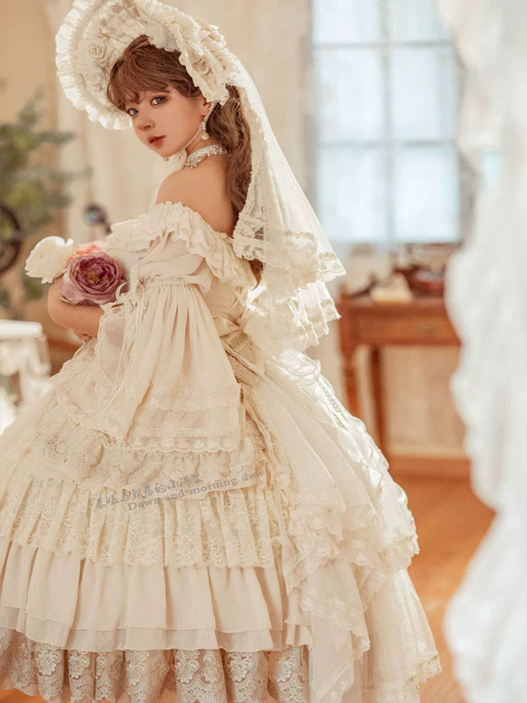Dawn and Morning - Elegant Lolita OP Dress Sunrise Elf Long Dress
