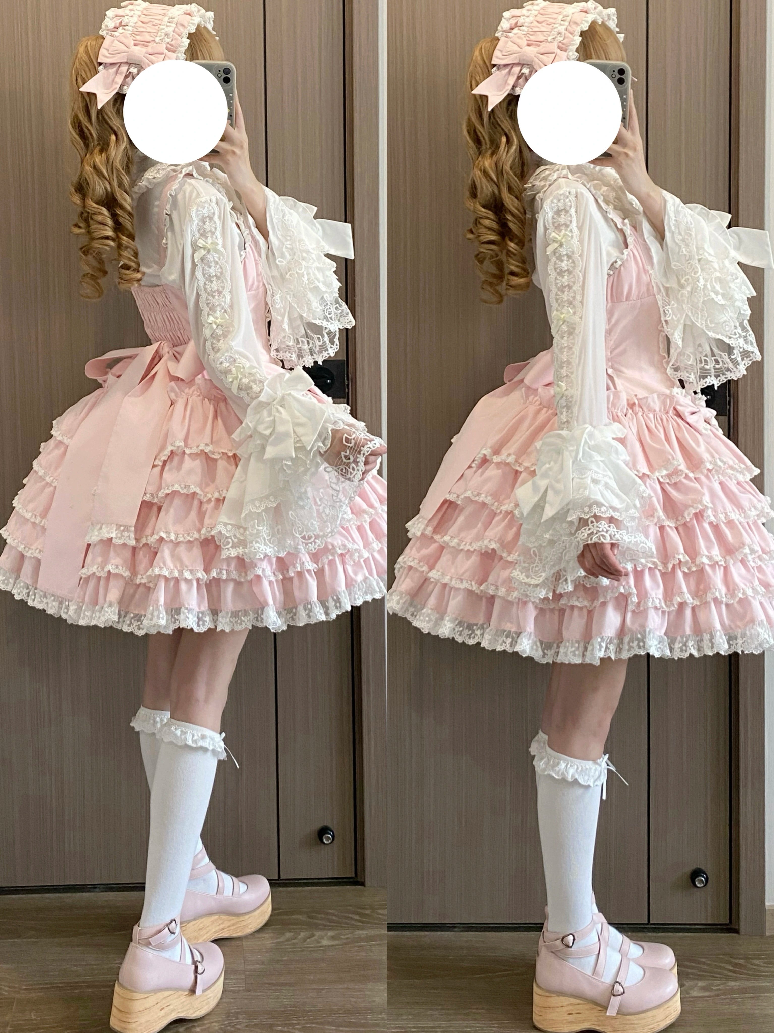 Nn Star~Half Sugar Ism~Sweet Lolita JSK Low Waist Dress With Tiered Hem 43152:768377