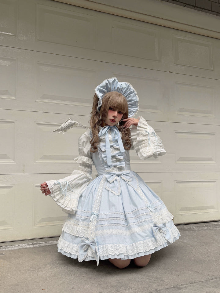 AerialCat~Layered Puffy~Old School Lolita JSK Cotton Vintage Cake Dress