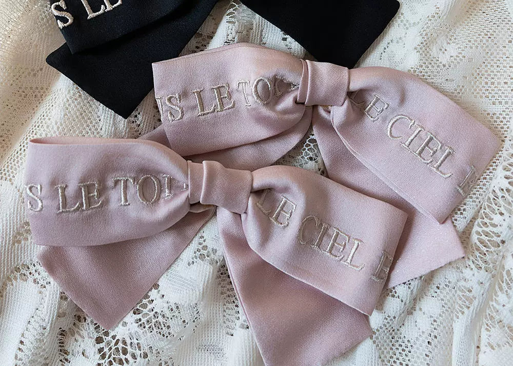 JS Lolita~Paris Holiday~Elegant Lolita Bonnet Choker Lolita Accessories(Not Sold Individually) Pink Side Clips (a pair) Free size 