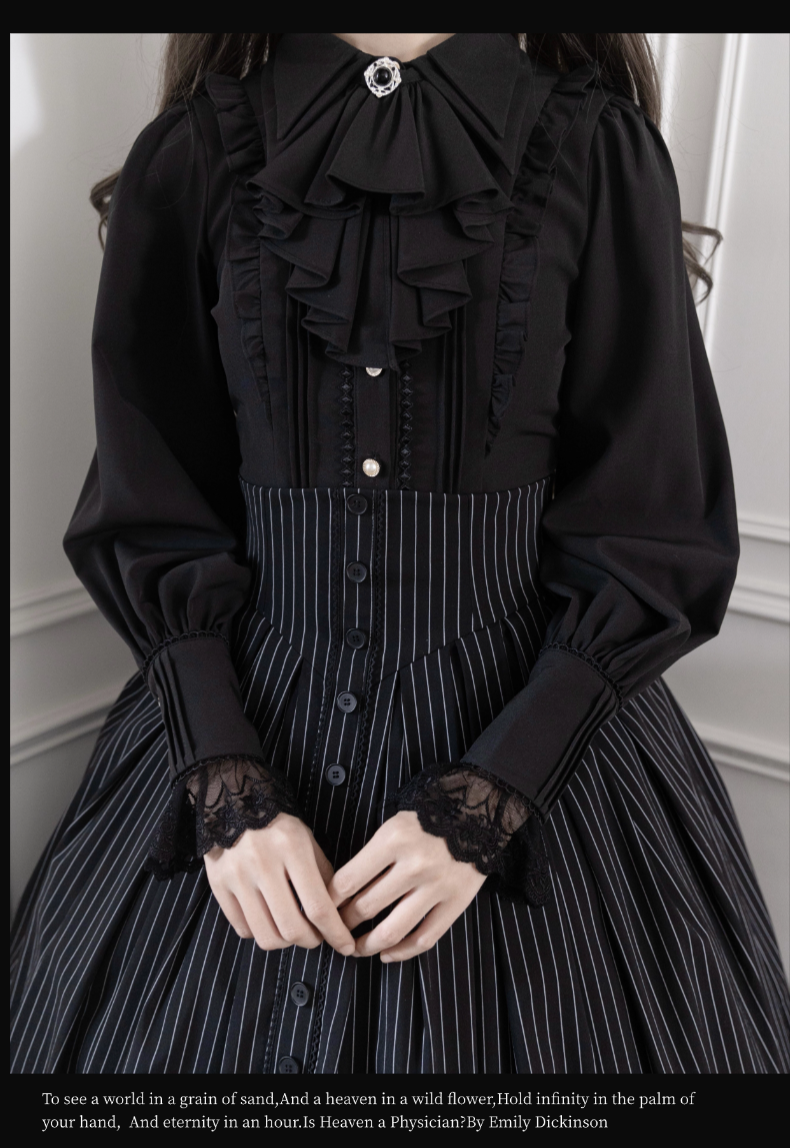 Alice in Wonderland - Love Moon Serenade - Striped Classic Lolita Skirt Preppy Style Commuting Dress 41240:688752