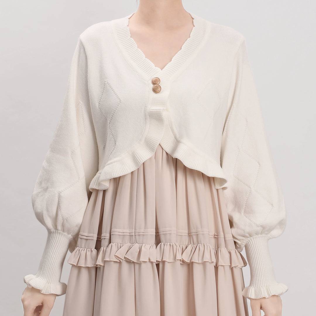 MIST~Cookie~Vintage Lolita Cardigan Short Sweater Multicolors S off-white (L M S / off-white) 31538:369502