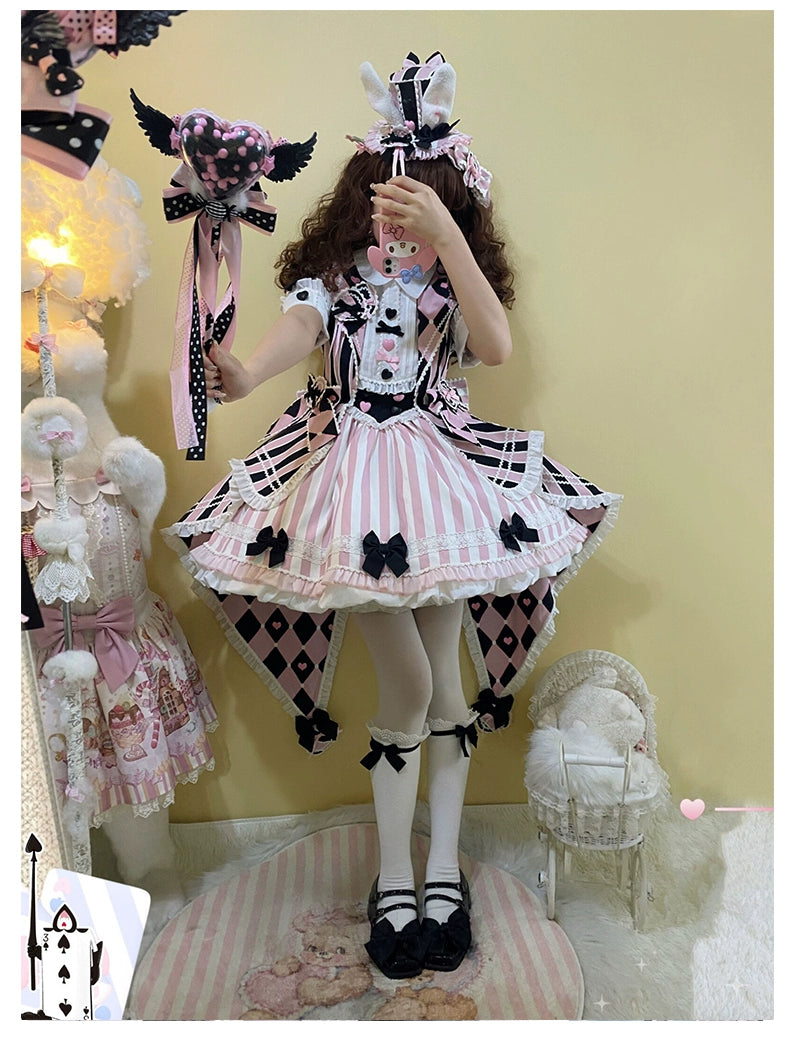 Sakurahime~Werid Theatre~Sweet Lolita Blackpink Stripe OP   