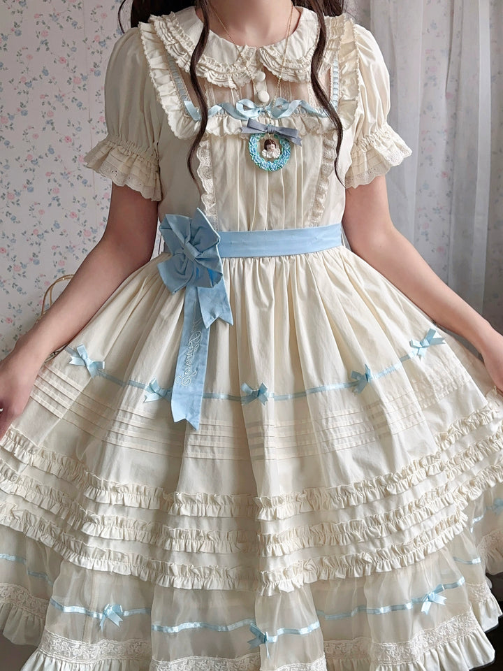 The Seventh Doll~Hazy Afternoon~Vintage Lolita OP Dress Embroidered Apron   