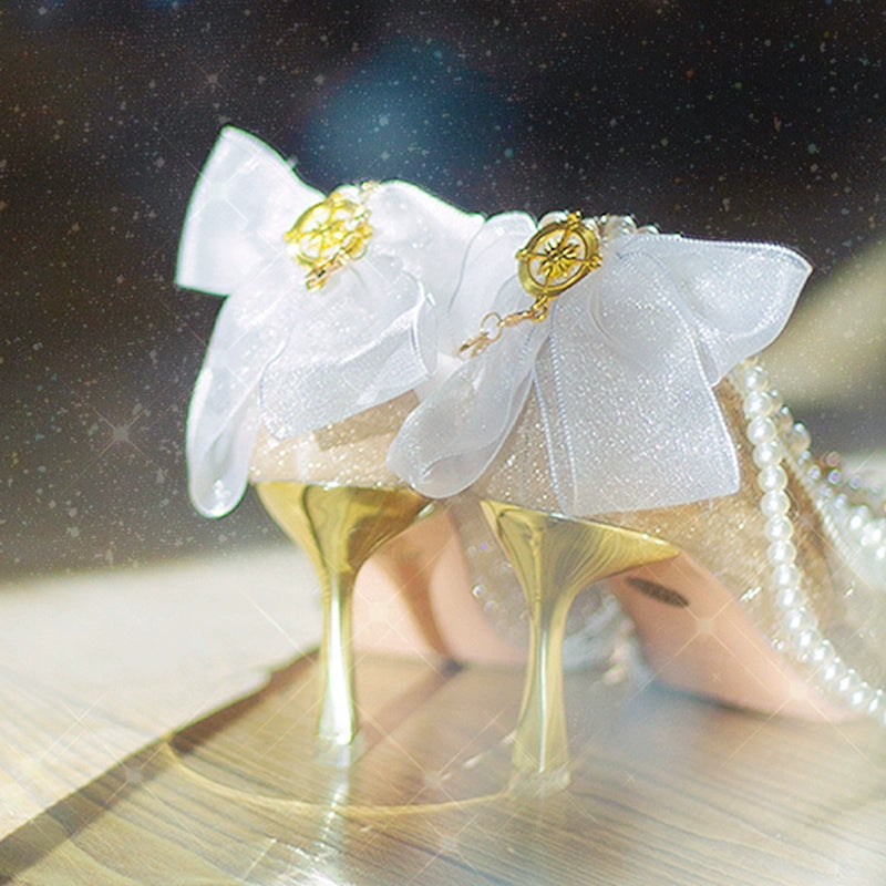 Hexagram~Hera~Wedding Lolita High Heels Gold Glittery Upper Customized   