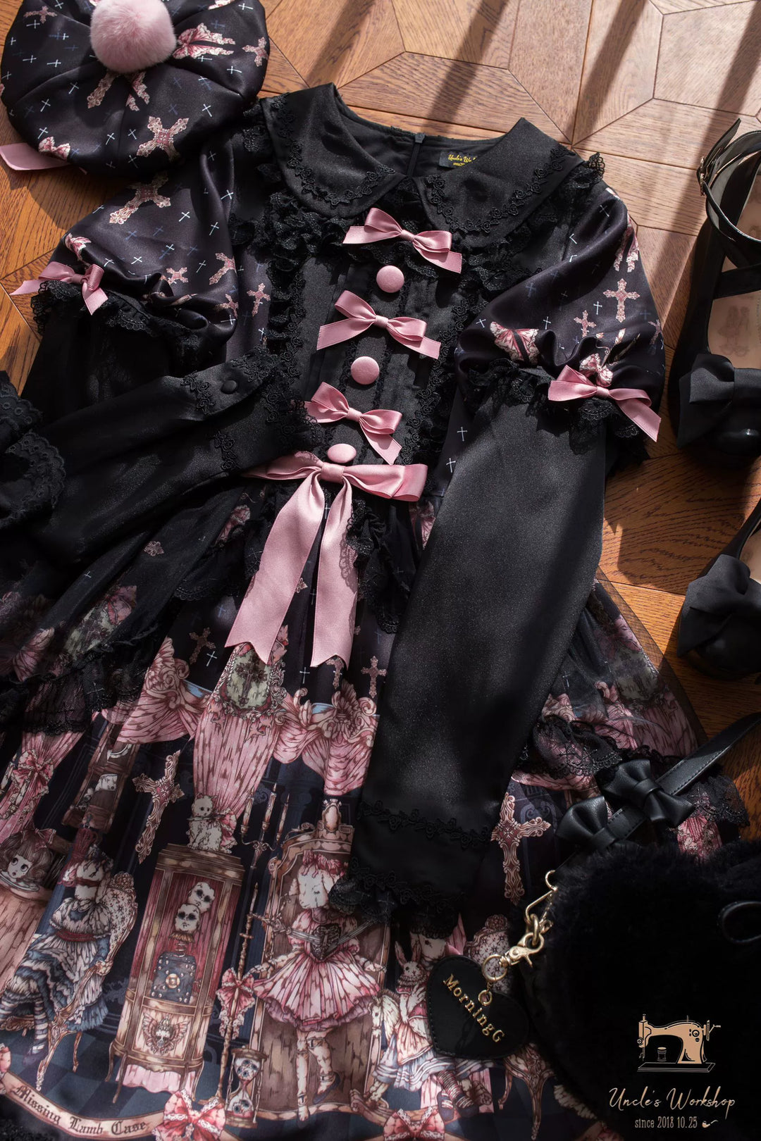 Uncle Wall Original~Missing Lamb Case~Gothic Lolita Dress Set with Sheep Prints 42971:760828