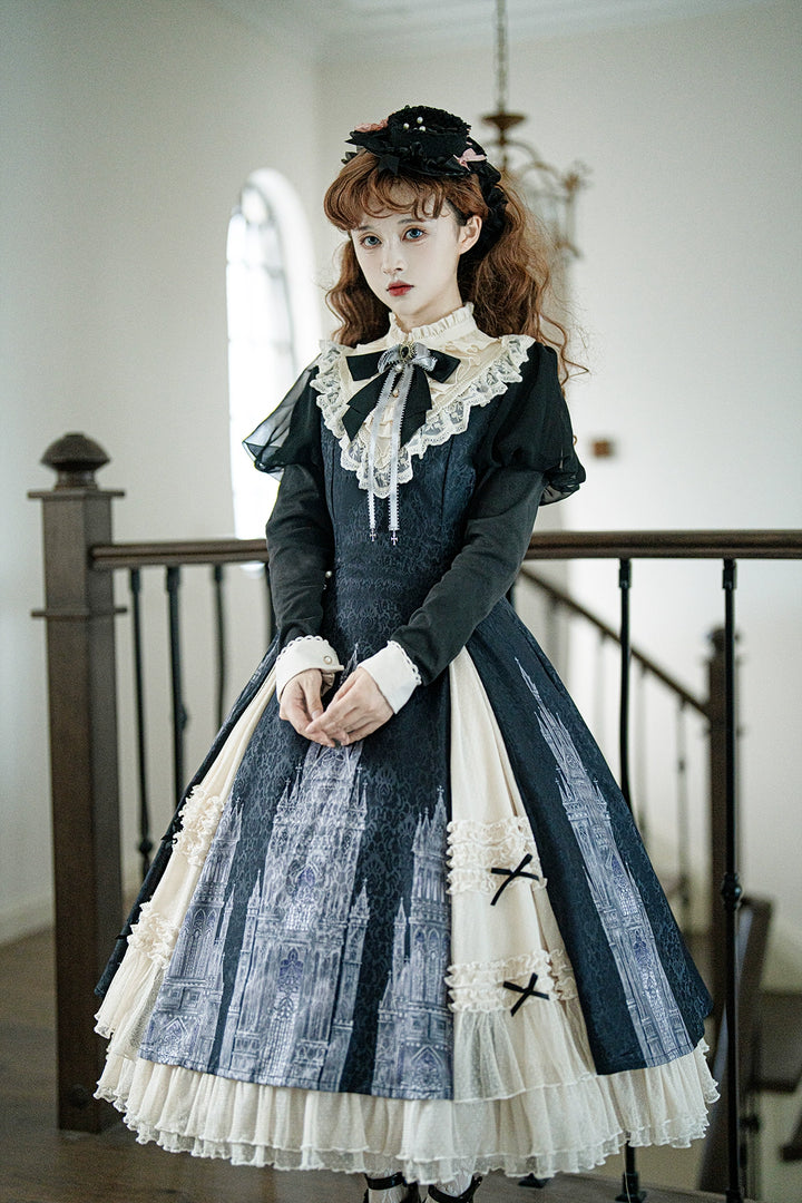 Letters from Unknown Star~Church Bell~Elegant Lolita OP Dress Long Sleeve Spring Autumn   