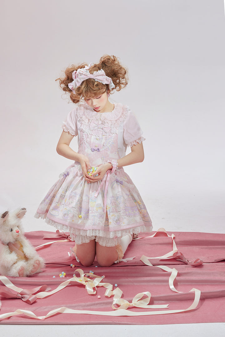 Vcastle~Unicorn Sugar Party~Kawaii Lolita Salopette Suit with Unicorn Hood 42110:726702