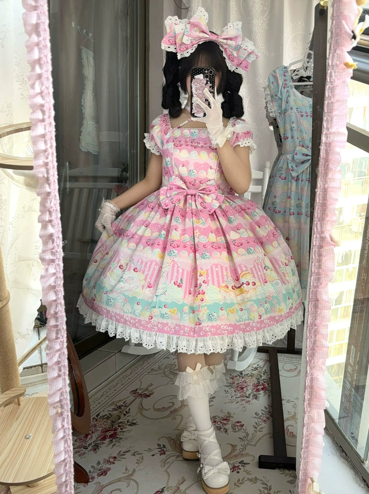 Lamp Flower Lolita~Summer Dream Ice Cream~Sweet Lolita OP Dress