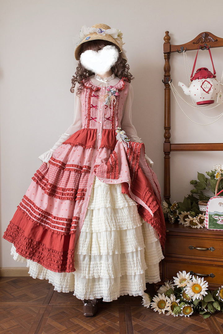 Miss Point~Garden Sunflower~Country Lolita JSK Five-Tiered Open Front Dress