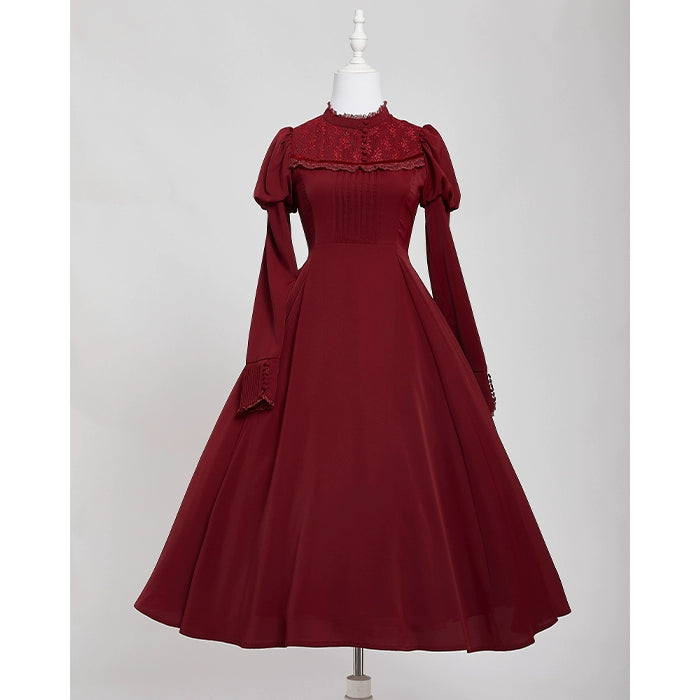 KINOKOKO~Aslan Blessings~Classic Lolita OP Seven-panel Slim Fit Dress with Cape (L M S XL XS XXL) 41988:721470