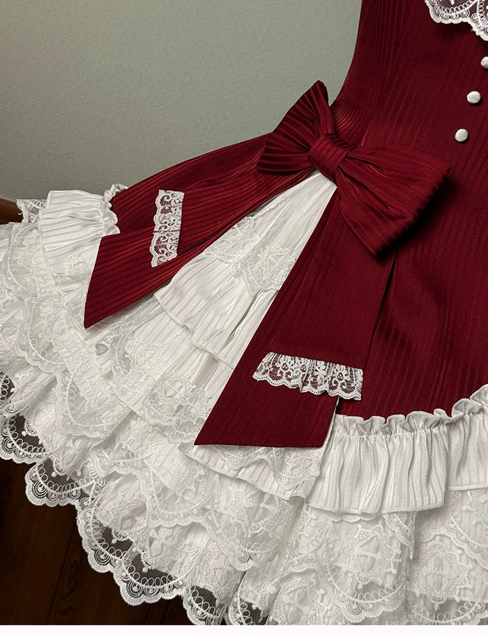 Alice Girl~Arrogant Miss~Sweet Lolita Jumper Dress with Tiered Lace Dress 41484:699450