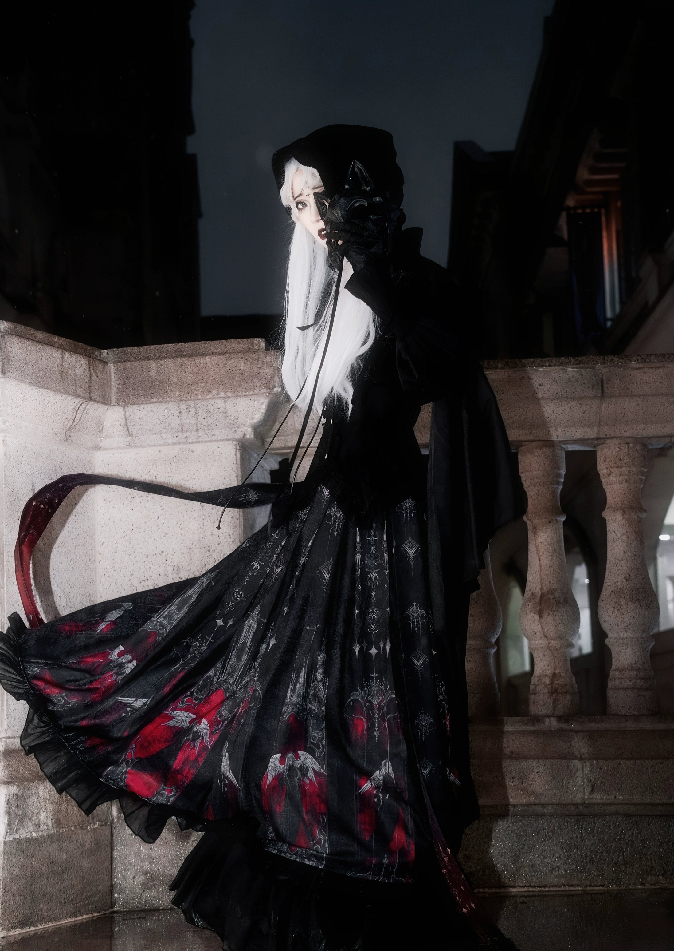Luoluan Lolita - Fallen Angel - Printed Gothic Lolita Skirt Outfit 43909:788856