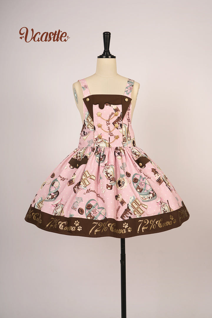 Vcastle~Mocha Choc~Kawaii Lolita Slopette Dress Suit Multicolors S pink suspender skirt 