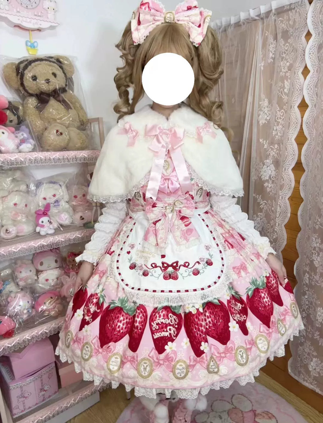 The Seventh Doll~Old School Lolita Cape Bunny Plush Short Coat 40174:654704