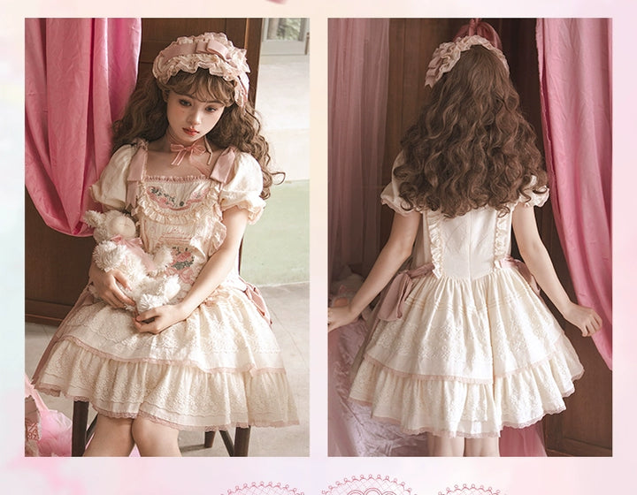 Mewroco~Flower Letter~Sweet Lolita OP Dress Doll Sense Embroidered Dress 29112:395610