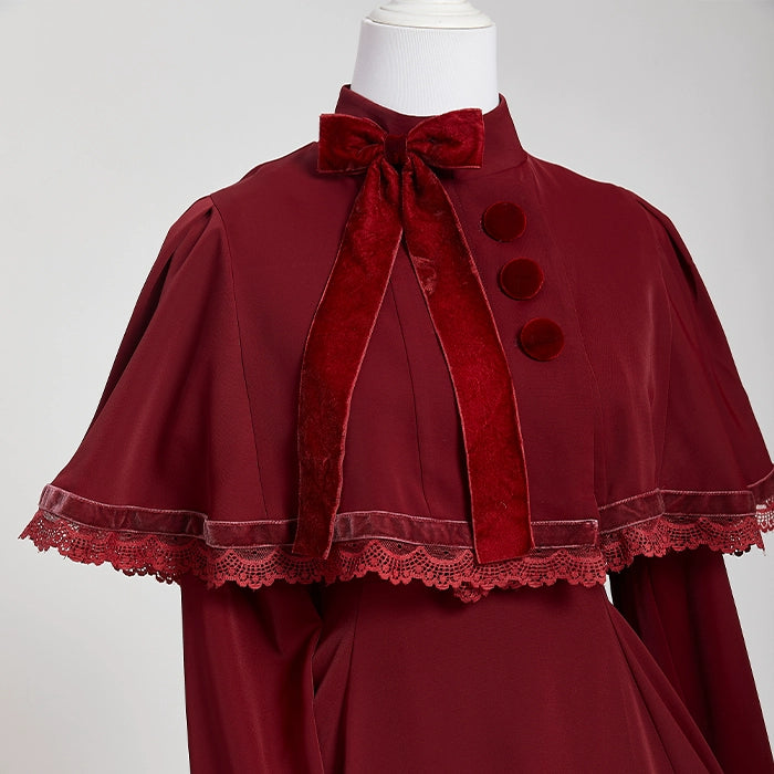 KINOKOKO - Aslan Blessings - Classic Lolita OP Seven-panel Slim Fit Dress with Cape (L M S XL XS XXL) 41988:721450