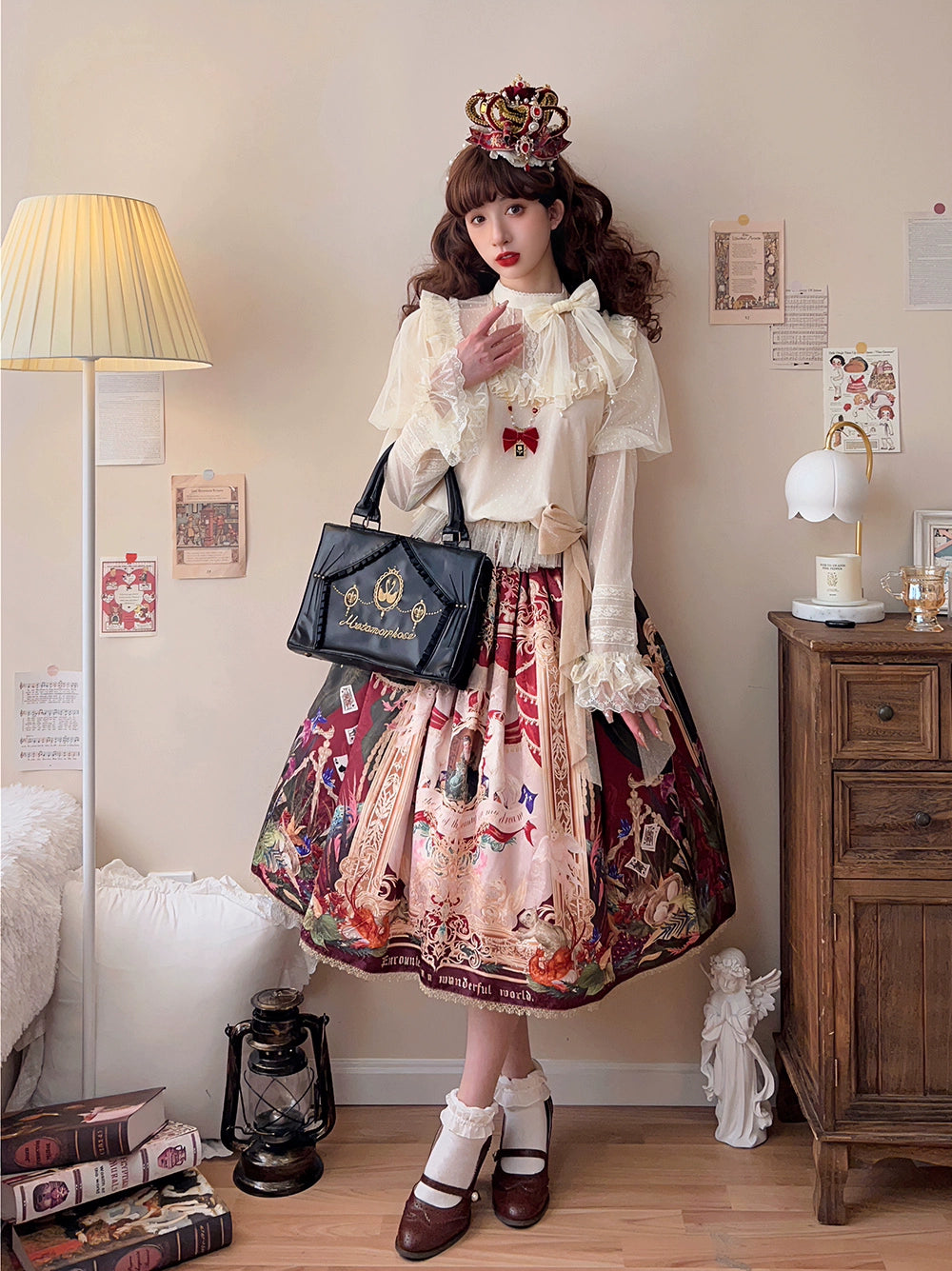 Miss Point~Kaleidoscope~Classical Lolita Shirt Dot Gauze Detachable Puff Sleeve Blouse Customized 35392:488820
