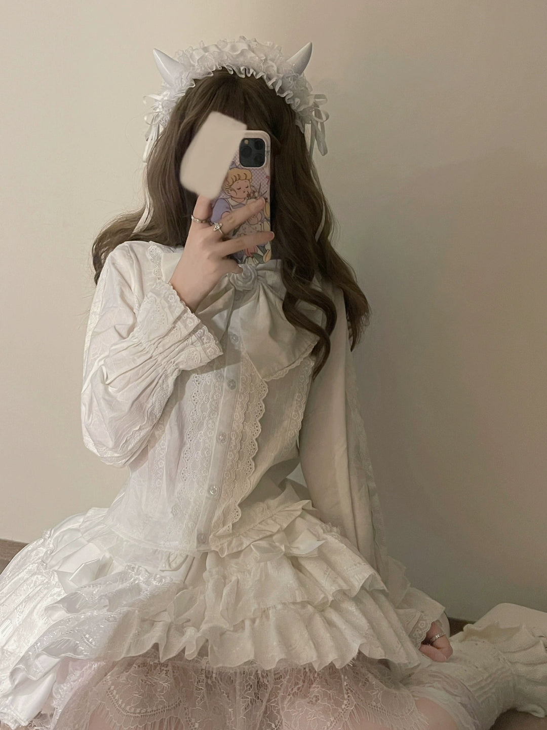 MIST~Lily~Kawaii Lolita Blouse Soft Girl Bubble Puff Sleeve