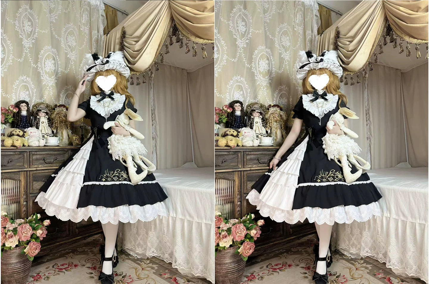Sewing Magic Cat - Classic Lolita Six-Panel OP Dress with Embroidery