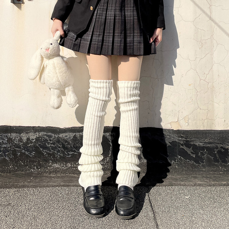 Hua Nai Cat~Winter Lolita Long Socks Knit Thigh-High Foot Covers   