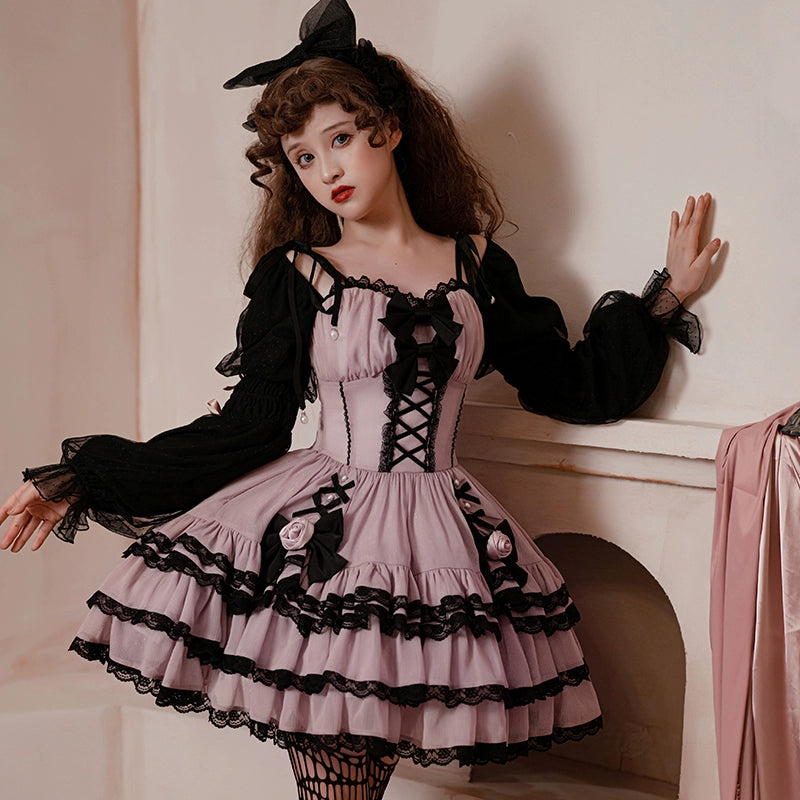 Your Princess~Sweet Lolita OP Dress Palace Girls Princess Sleeve Dress   