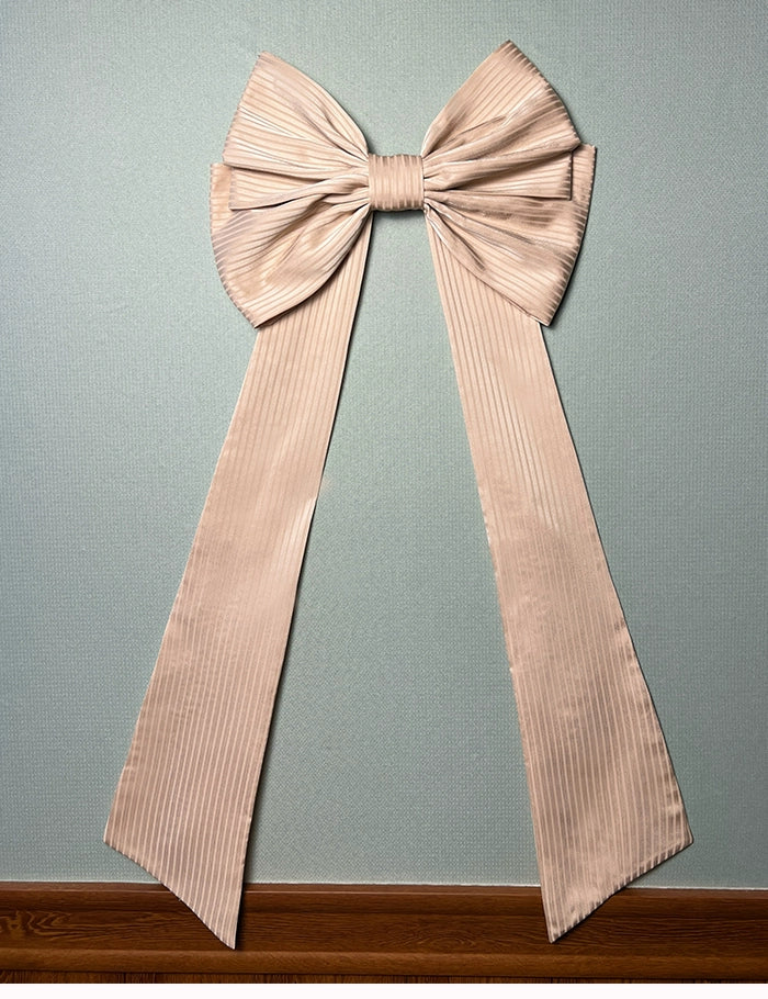 Alice Girl~Arrogant Miss~Sweet Lolita Trailing Large Bow with Long Ribbons Champagne