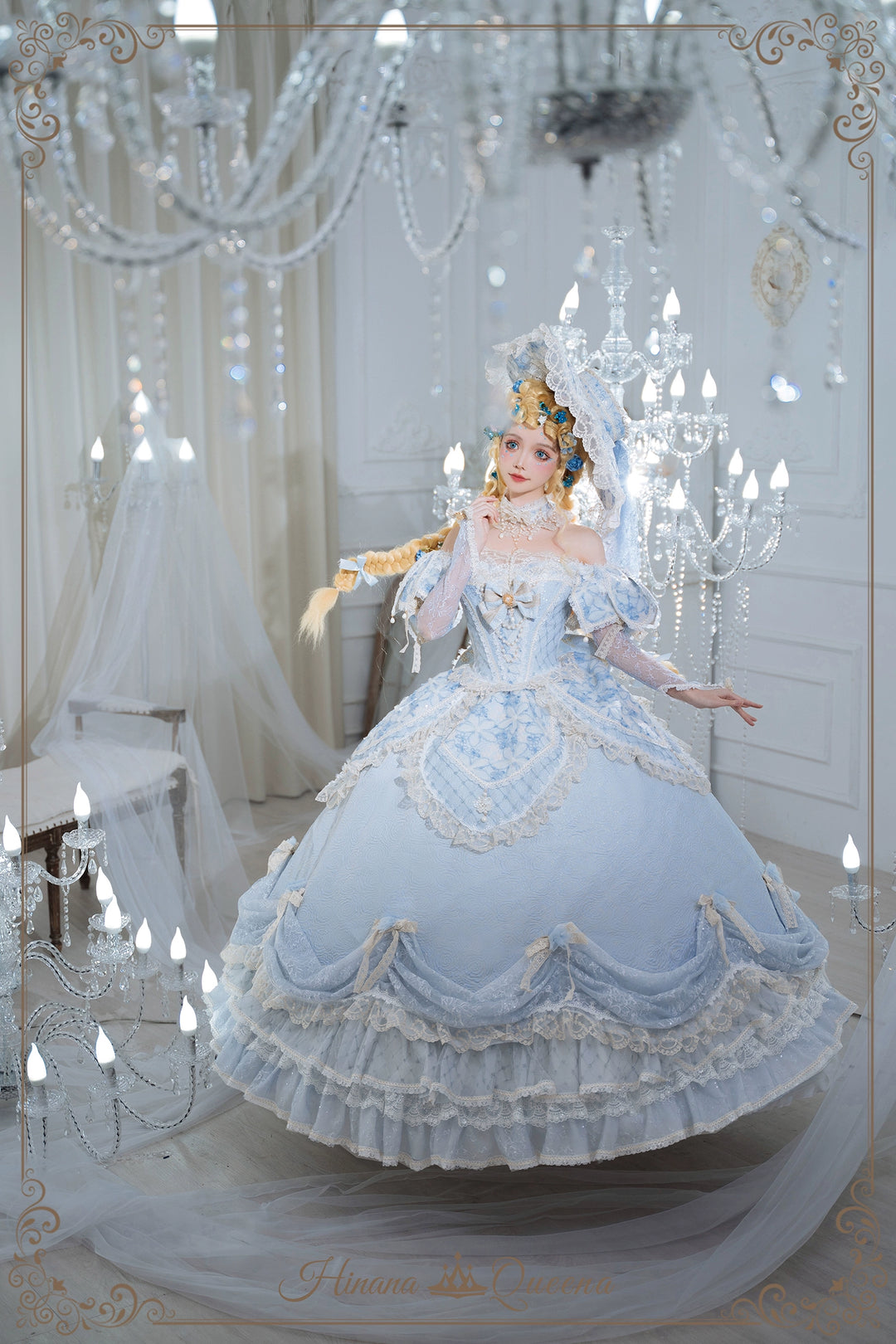 Hinana Queena~With Belle~Bridal Wedding Lolita OP Dress Available for Custom Size (2XL L M S XL XS) 41978:721552