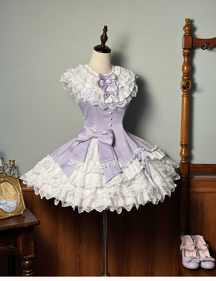 Alice Girl~Arrogant Miss~Sweet Lolita Jumper Dress with Tiered Lace Skirt 41484:699482