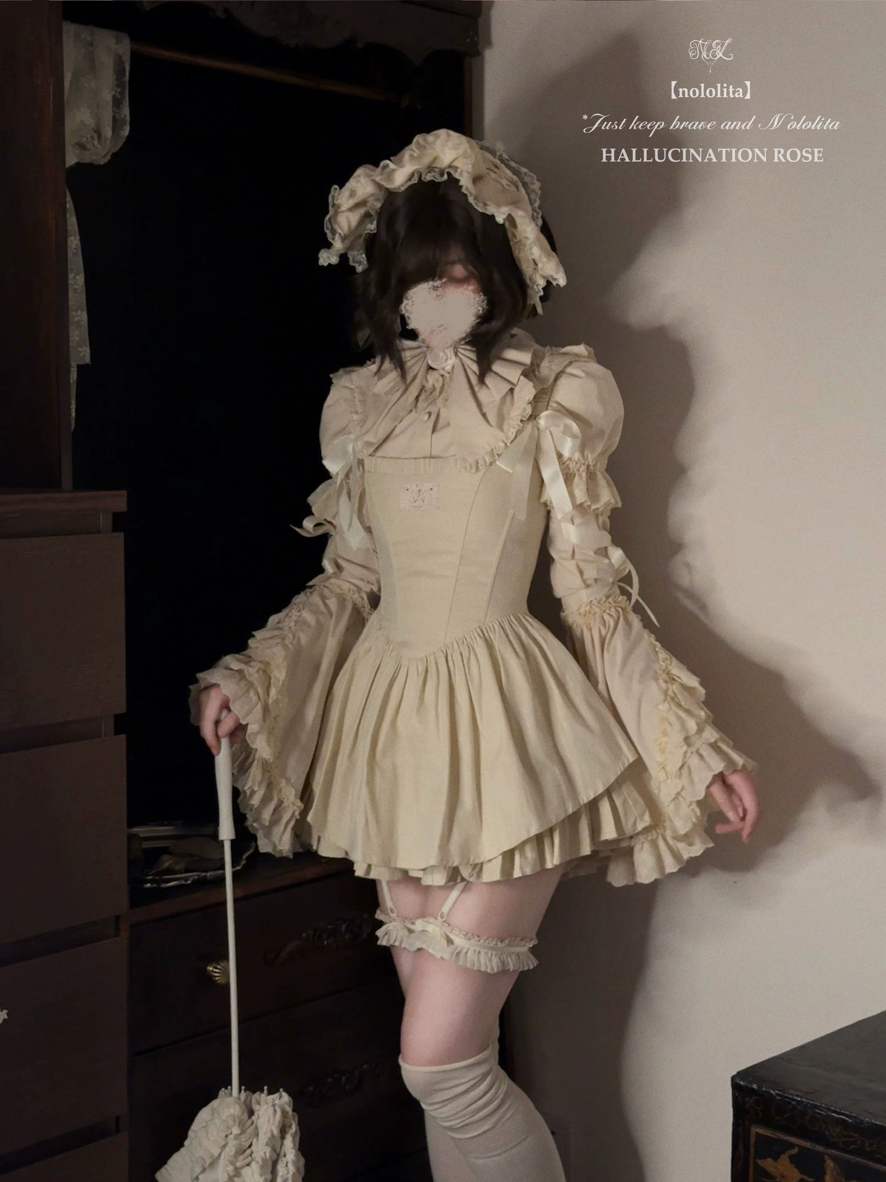 Nololita~Nightingale~Old School Lolita Shirt with Detachable Sleeves 41944:720468