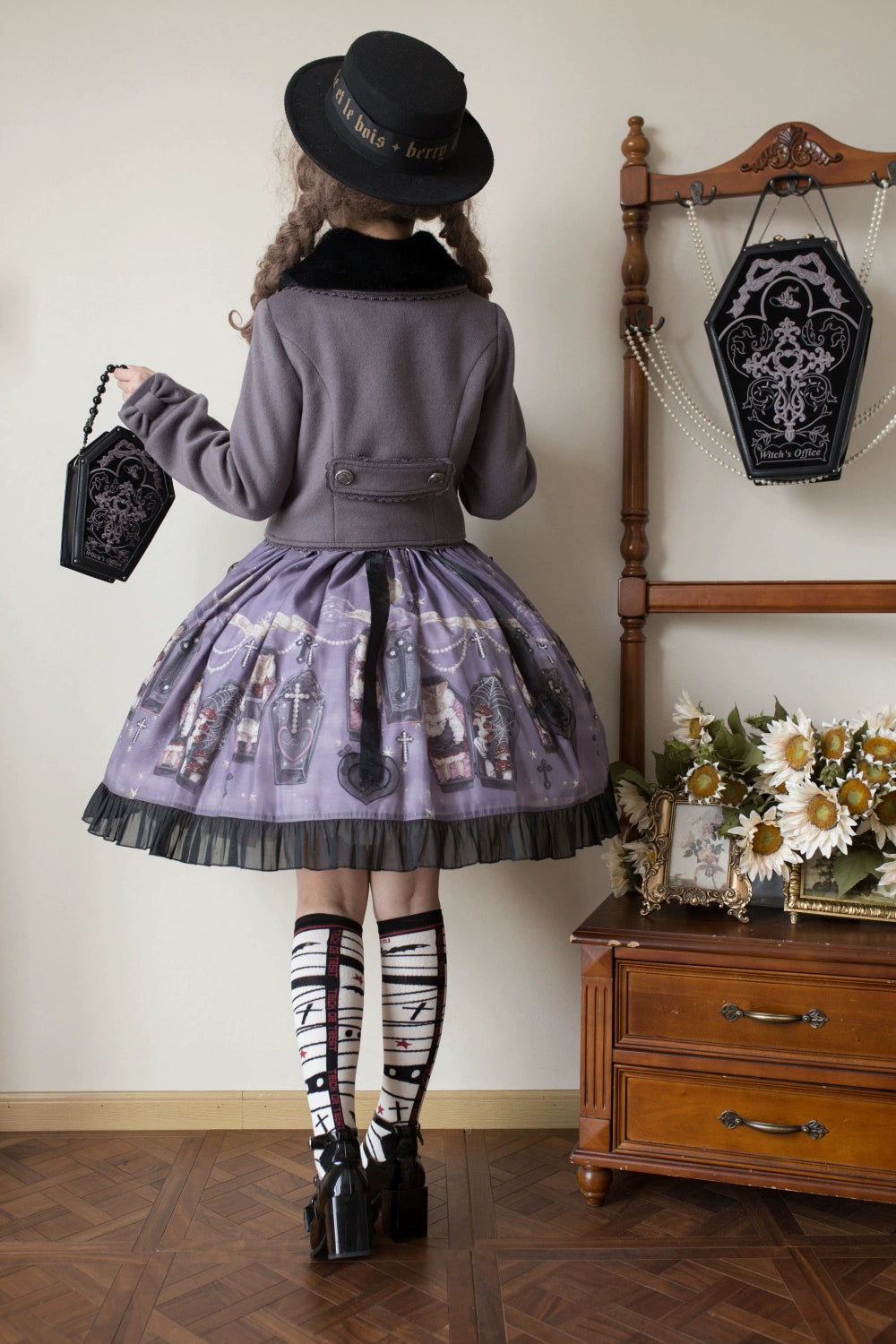 LeMiroir~Winter Solstice Coat~Sweet Lolita Woolen Coat Embroidery Skirt Short Outwear 40360:657216