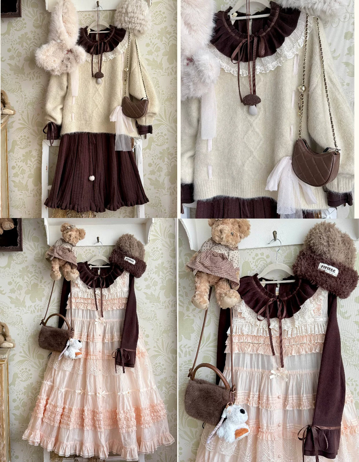 Himawari - Sweet Lolita Long Sleeve Blouse, Tiered Ruffle Collar 45973:869705