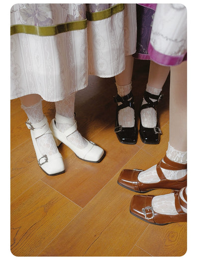 Momo~Loire Vineyard~Country Lolita Heels Shoes PU Handbag   