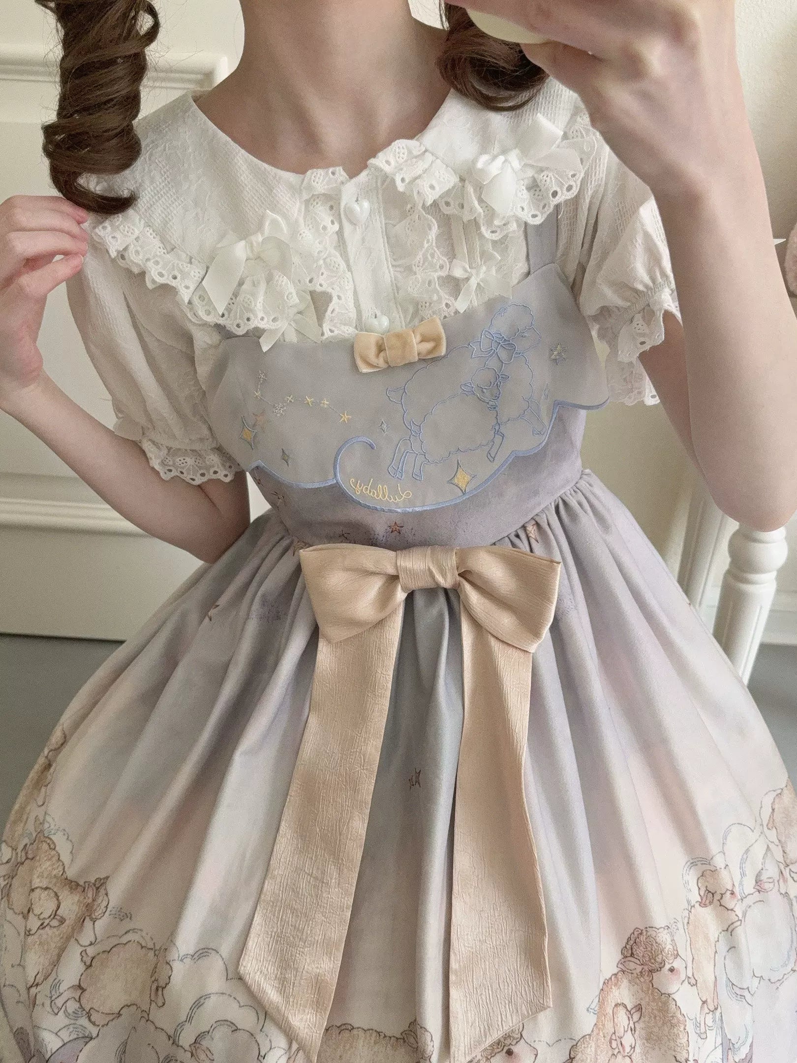 Kawaii Lolita Blouse, Detachable Hime Sleeves