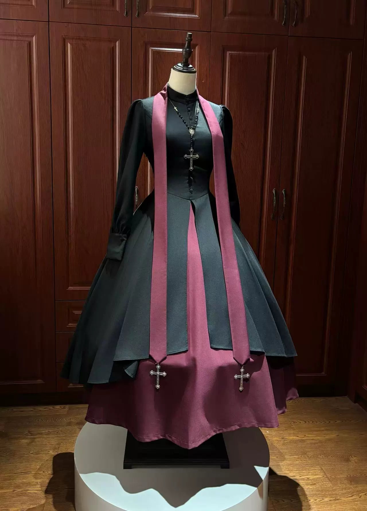 LetterfromGod - Night Watchman - Gothic Lolita OP Dress, Open-Front Hem (L M S XL XS) 43998:791569